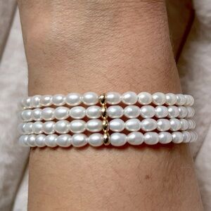 Genuine Pearl and Gold Bracelet
